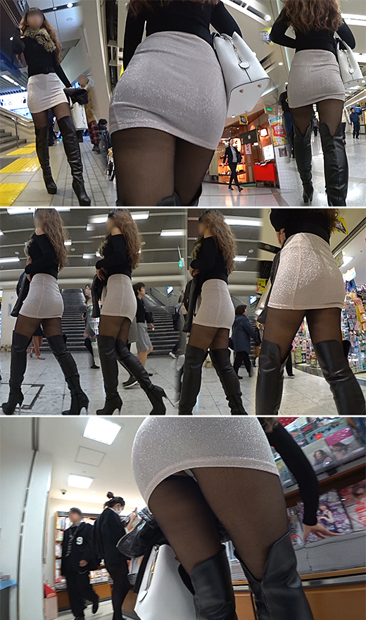 【特福錞格】【フルHD 高画質】超ミニスカの激エロスタイル！『その穴あきストッキングはヤバ過ぎでしょ（笑）』